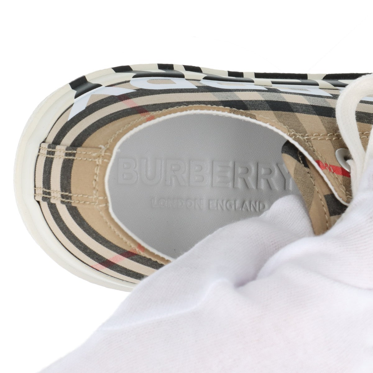 Burberry Fabric Trainers EU35  Beige 8024301 Check-in Sole Yellow Butt