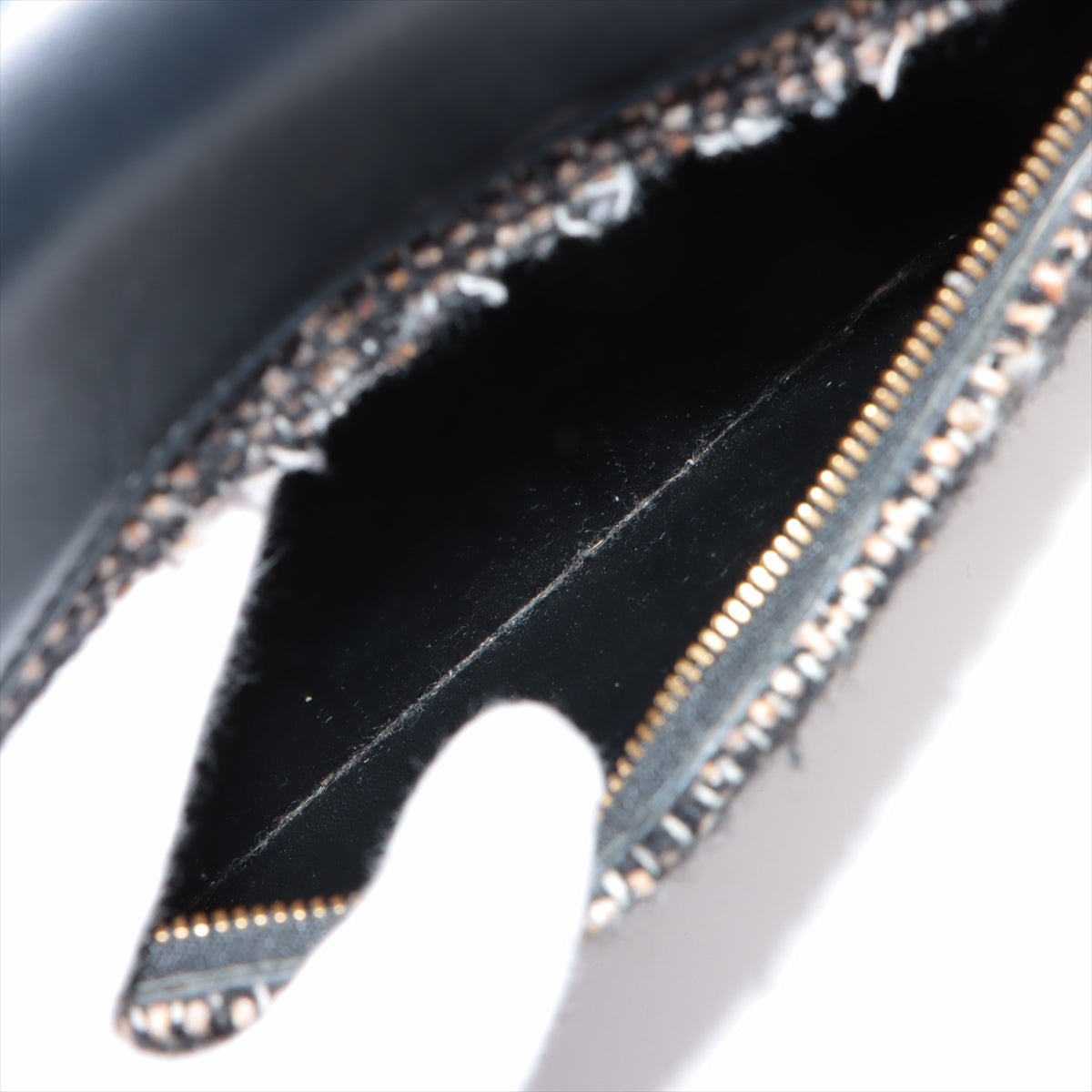 Celine Belt Bag Mini Tweed x Leather 2WAY Handbag Black