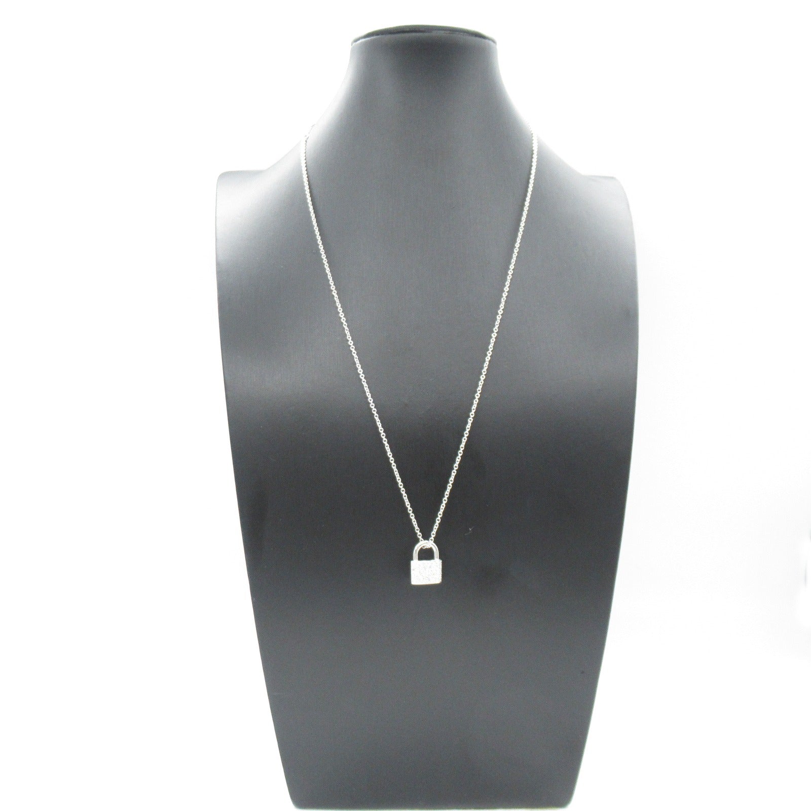 Tiffany TIFFANY&amp;CO hardware lock diamond necklace necklace jewelry K18WG (white g) diamond  clearance