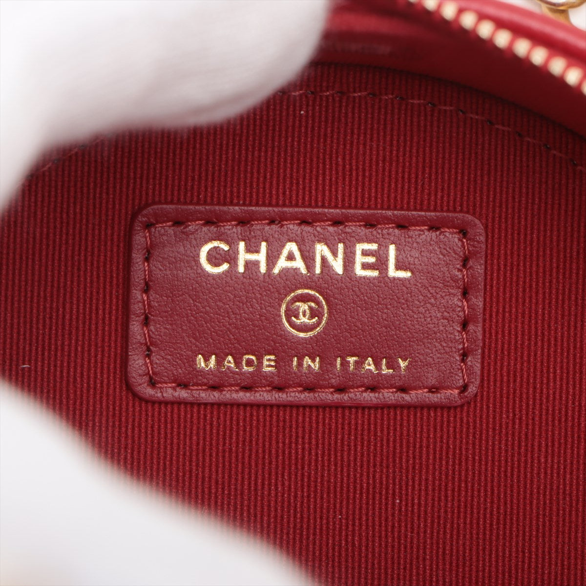 Chanel Lambskin  Chain Shoulder Bag Red G