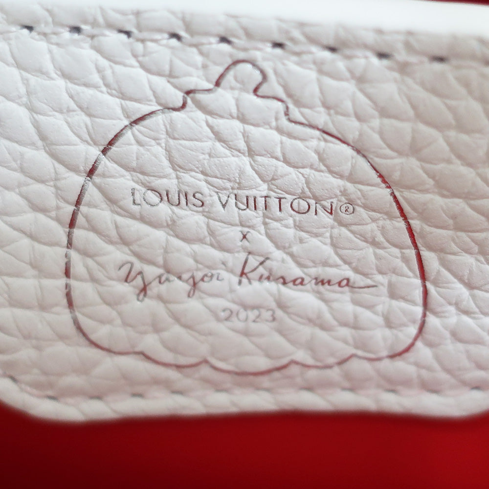 Louis Vuitton Capsine BB LV  YK Grassy Collaborative Flowers M21704 Handbag Pump Red White Leather