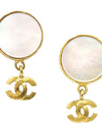 Chanel Earrings Clip-On Pearl Gold 95A