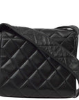 Chanel 1991-1994 Black Lambskin Mini Straight Flap Shoulder Bag