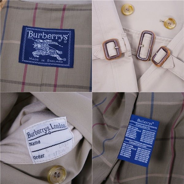 Vint Burberry s Coat UK Trent Coat Back Check Cotton Out  6 (S equivalent) Beige
