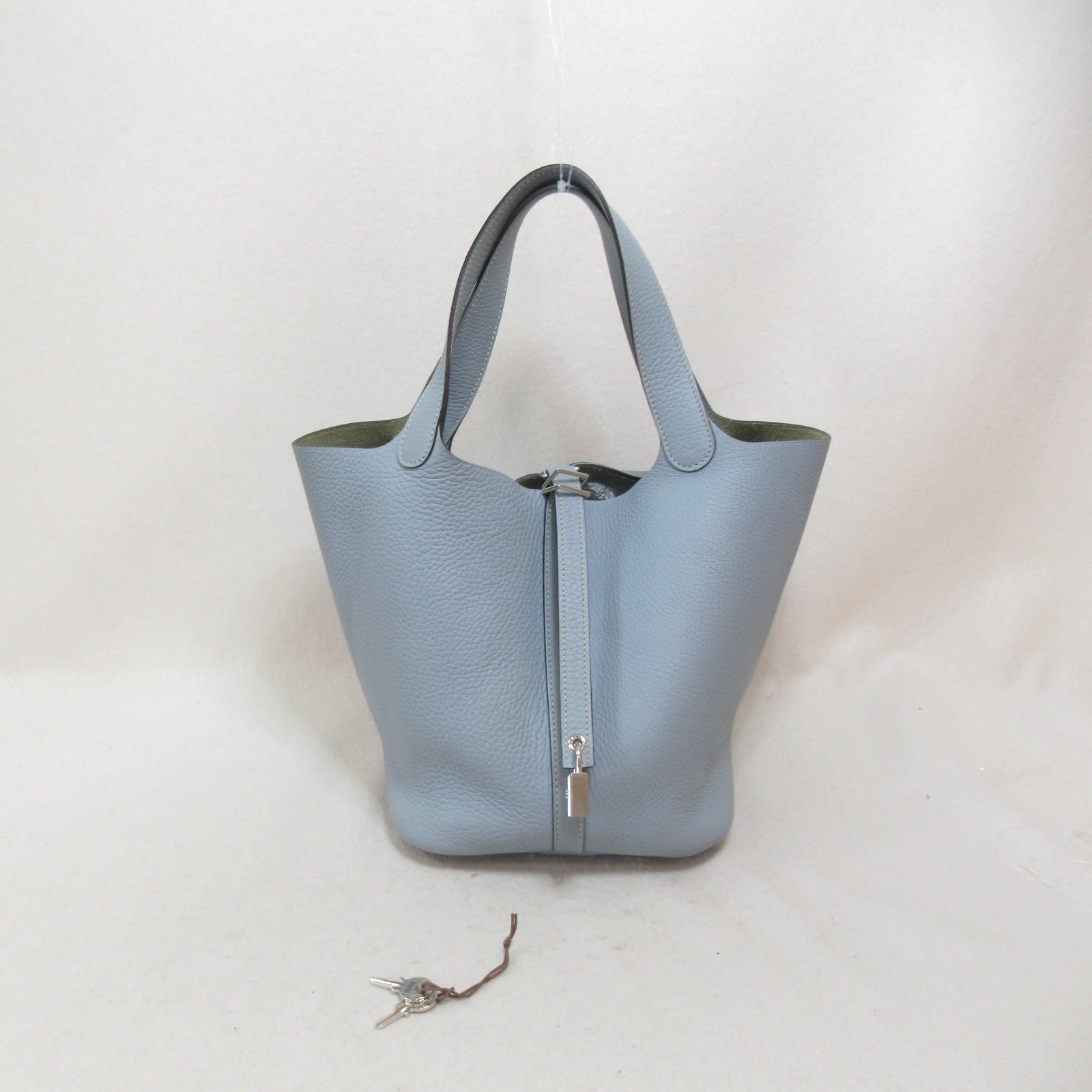 Hermes Hermes Picotin Lock MM Handbag Handbag Handbag Leather  Claimans  Blue