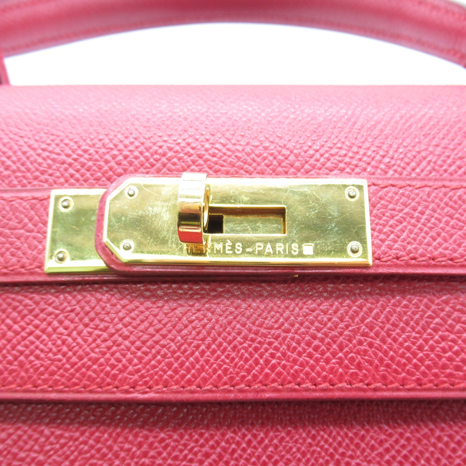 Hermes Hermes Kelly 28 Rousseff Handbag Handbag  (Bosque) Courchevelly  Red