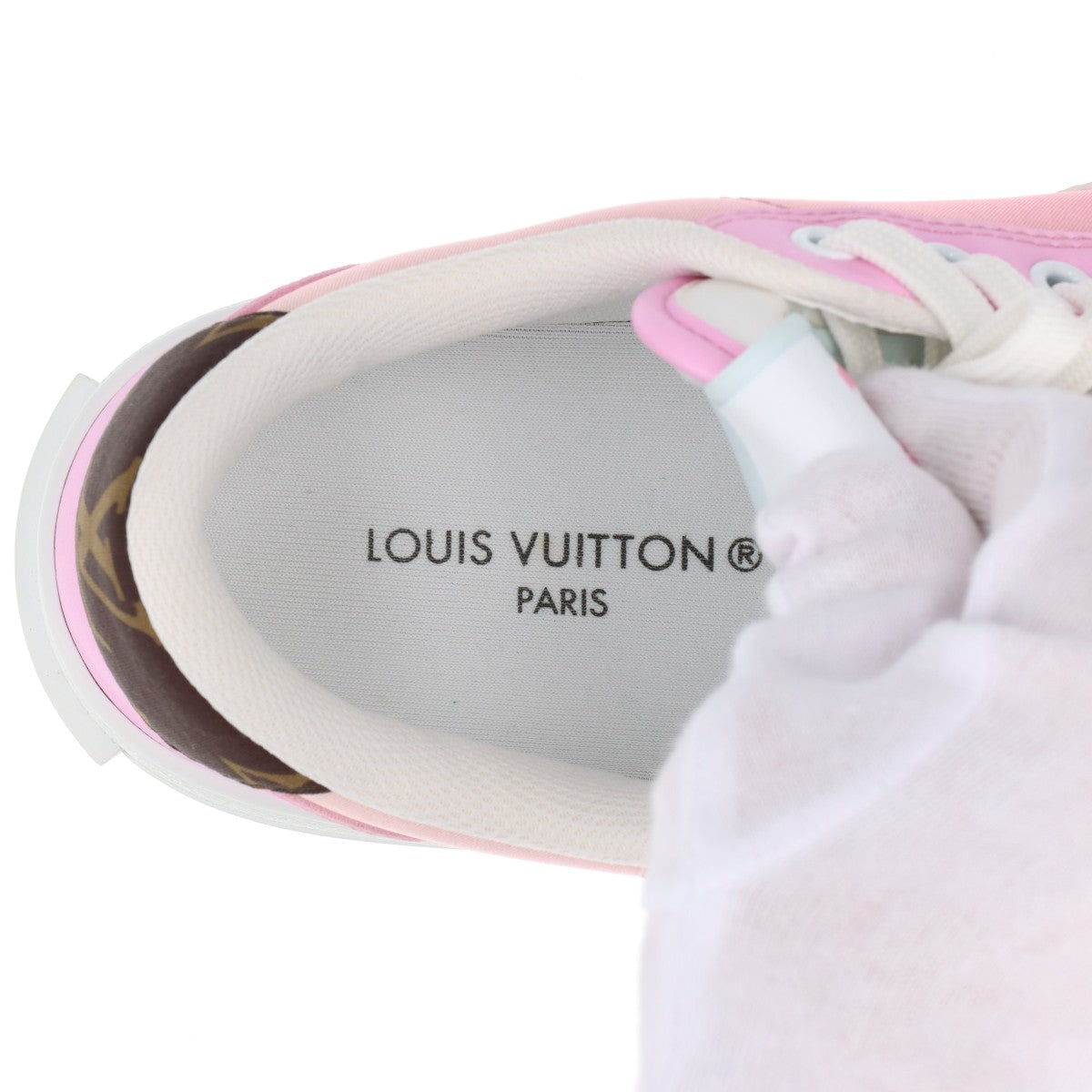 Louis_Vuitton Charley Line 22 Years Leather  Fabric Trainers 36  White × Pink LD0232   Box  Bag