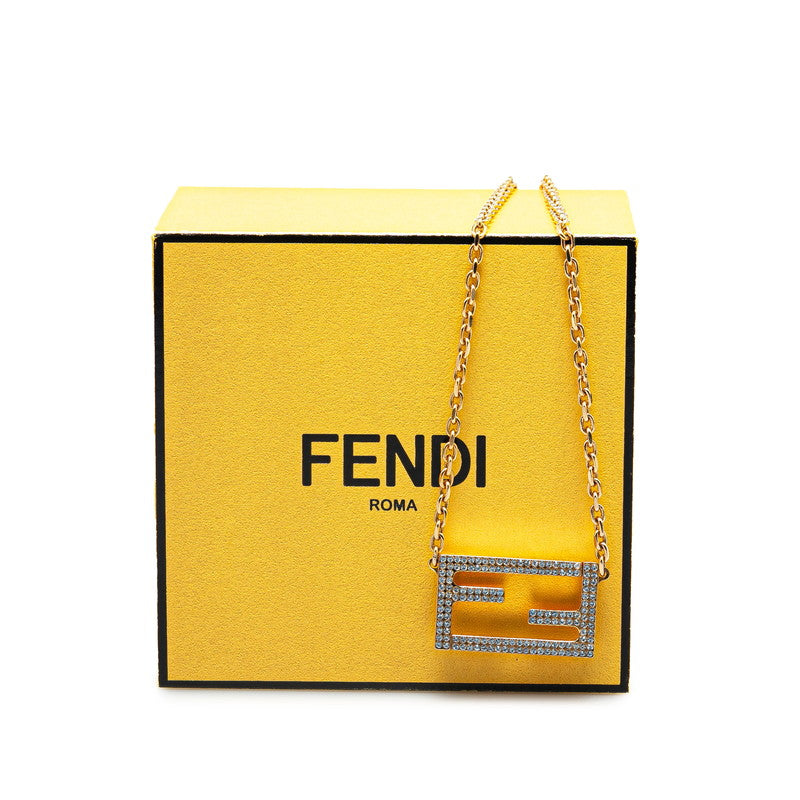 Fendi FF logo line stone chain necklace g metal ladies Fendi