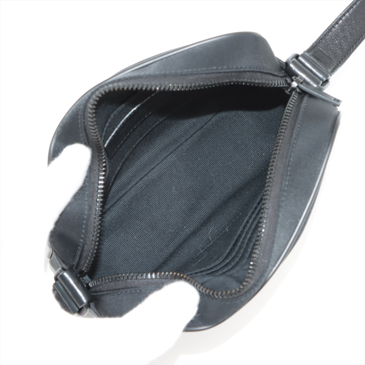 Saint Laurent Camp Camera Nylon X Leather Shoulder Bag Black 647179