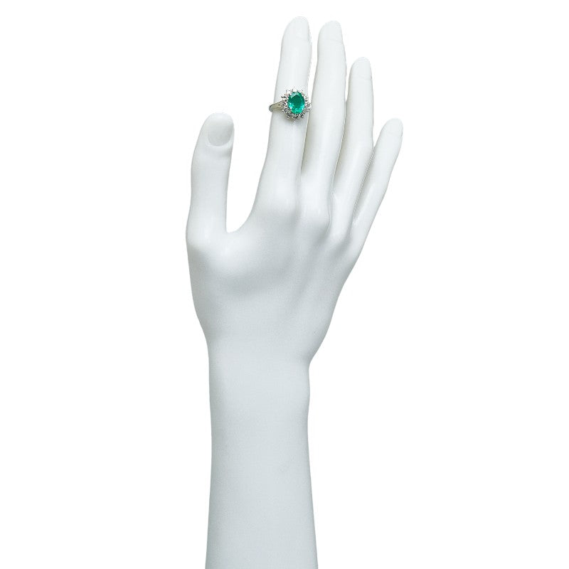 Pt900 Platinum Emerald 2.075ct Diamond 0.852ct Ring  11th Ginxiang ]