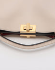 Fendi Peekaboo Essential Leather Handbag Ivory 8BN302