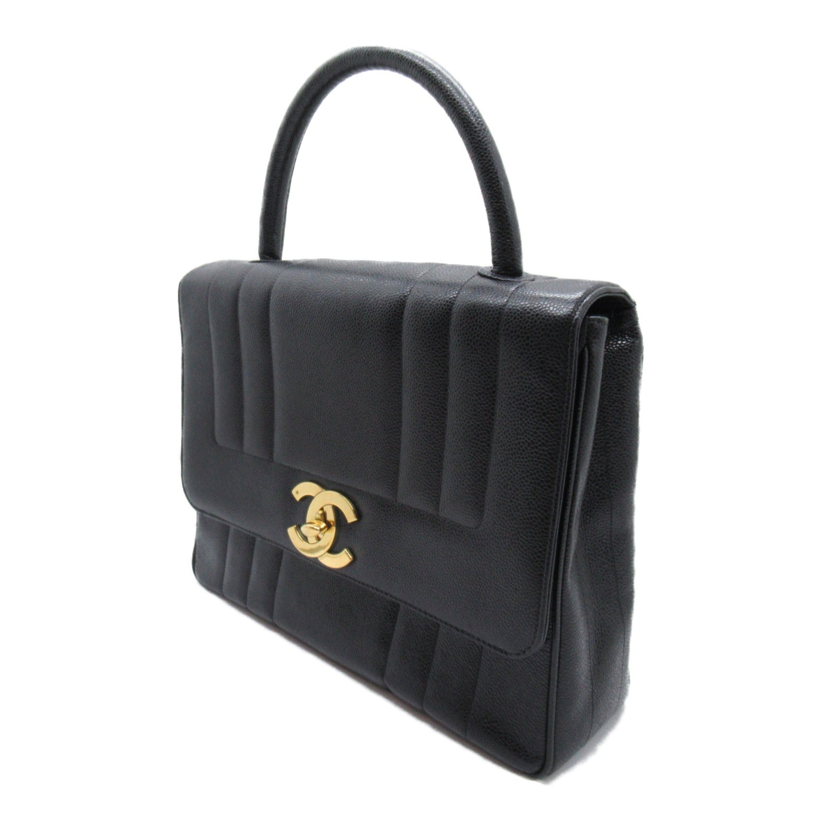 Chanel Mademoiselle Line Handbag Handbag Handbag Caviar S  Black Ladies