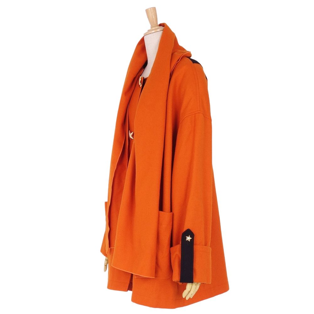 Vint Enricobelli ENRICO COVERI SPORT Coat Longcoat Wool  Maffler  M Orange