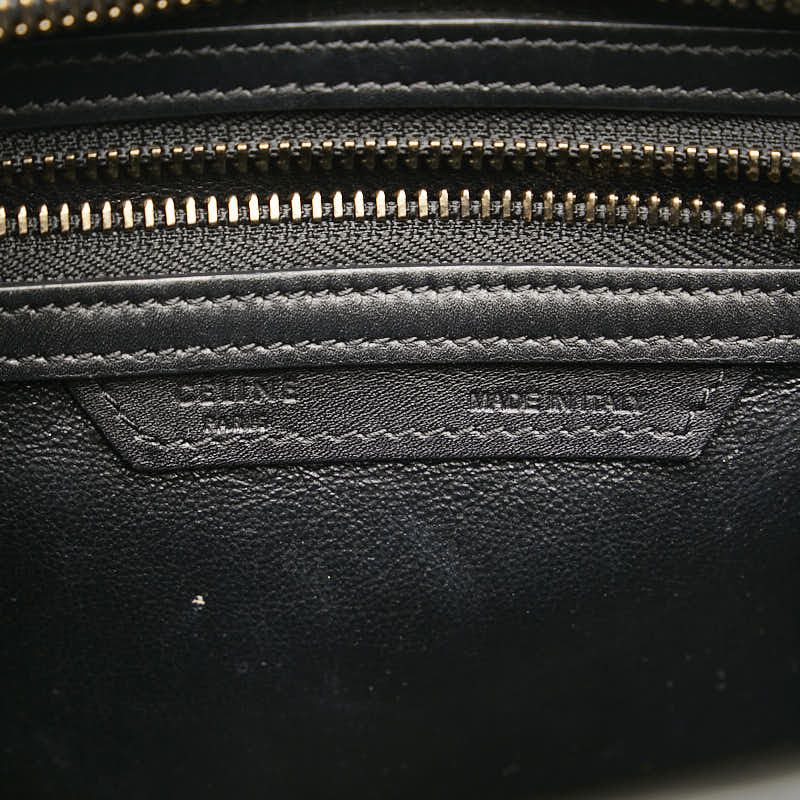Celine Lugg Micro per Handbag Black White Leather  Celine