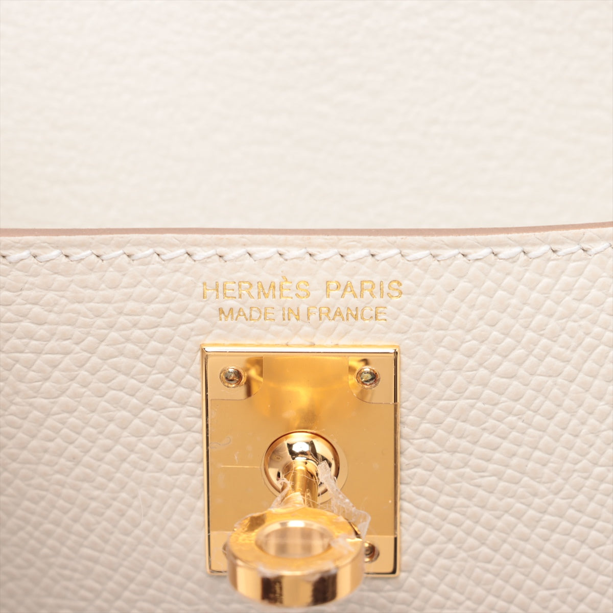 Hermes Kelly 20 Epsom Gold Handbag Ivory