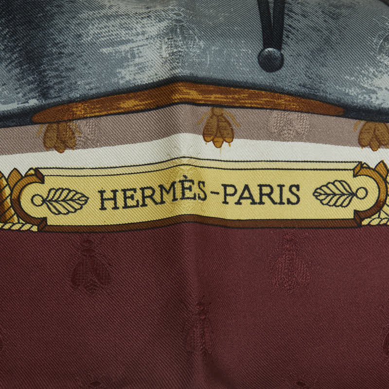 Hermes Carré 90 Napoleon  Wine Red G Multicolor Silk  Hermes
