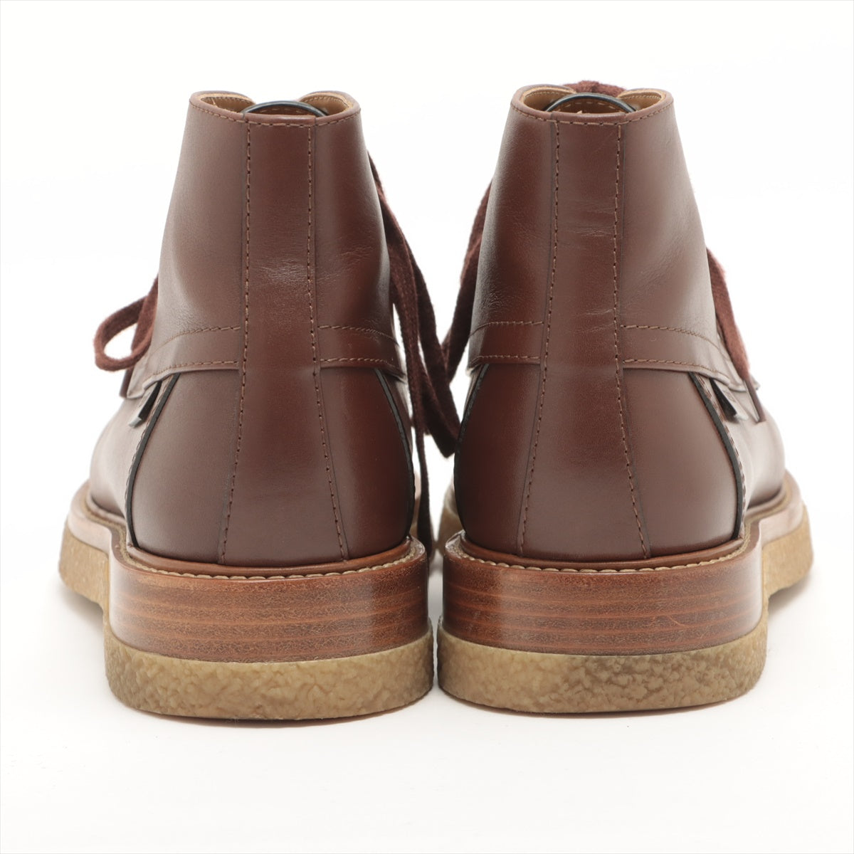 Hermes Leather Boots  Brown Race Up Denver Anchor Boots