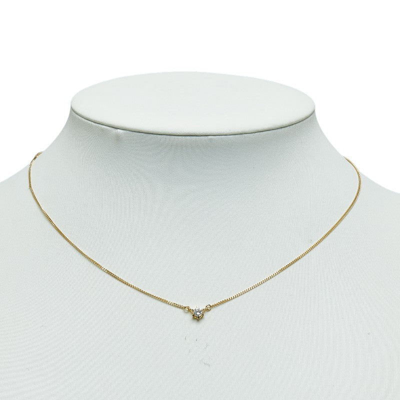 K18YG yellow g diamond 0.14ct necklace ladies