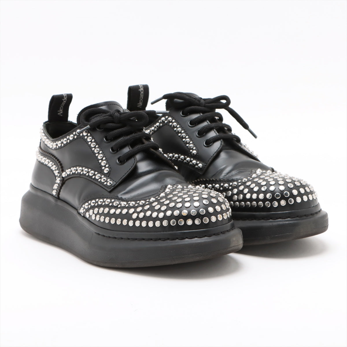 Alexander McQueen Leather Shoes 40E  Black 610809 Stalls
