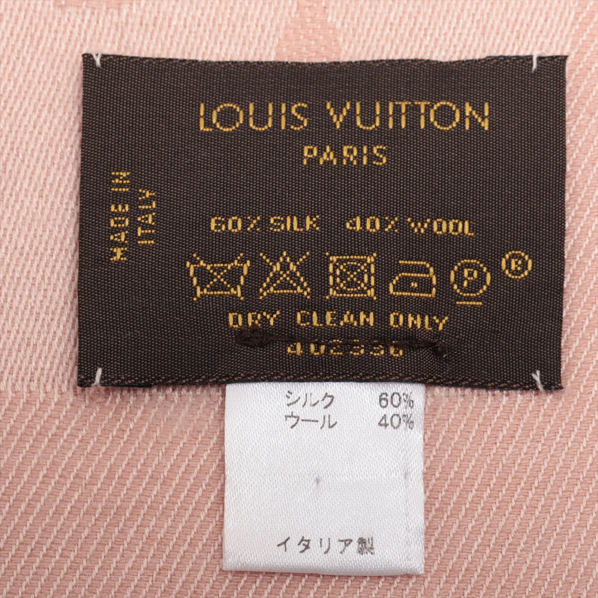 Louis Vuitton 402336 S Monogram  Wool  Silk Pink