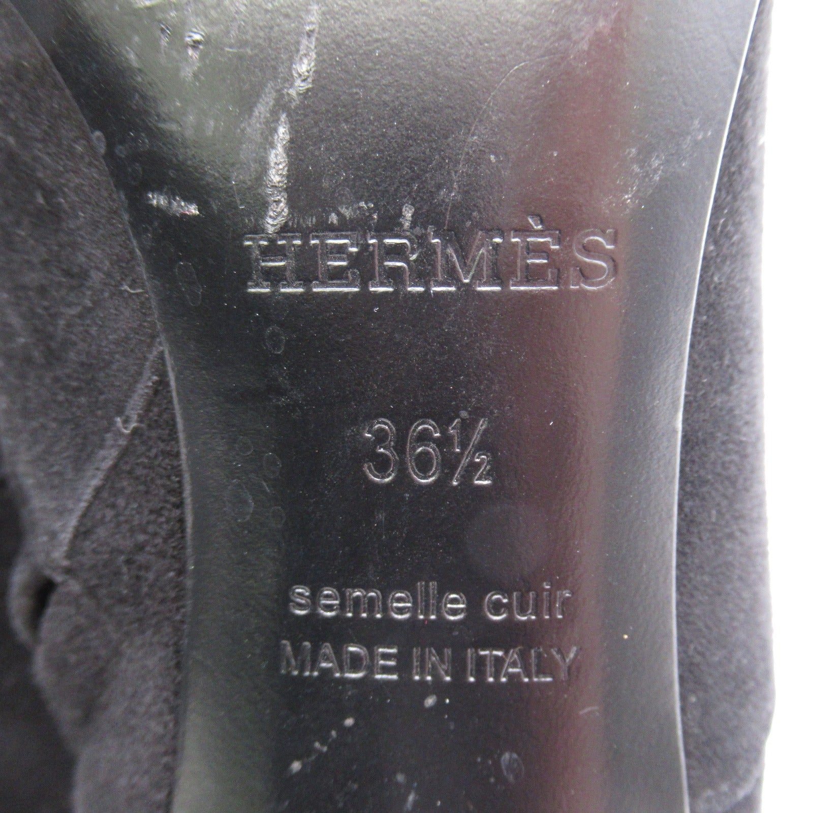 Hermes Hermes Boots Shoes Suede  Black -
