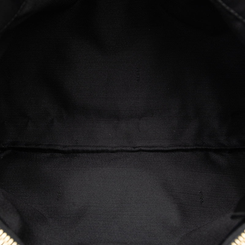 Fendi FF Logo G  Handbag 15321 Black Nylon Leather  Fendi