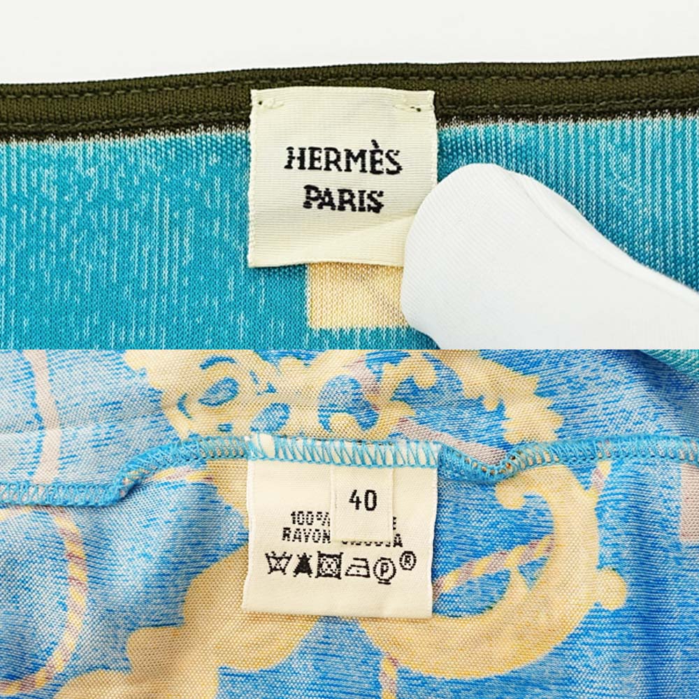 Hermes Long  Tops Key Blue Size 40 Lions 100% Apparel  Clothes Women