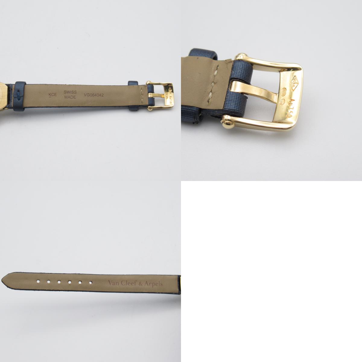 Van Cleef &amp; Arpels Van Cleef &amp; Arpels Alhambra Watch Watch K18 (yellow g) Leather Belt  White S VCARD22000