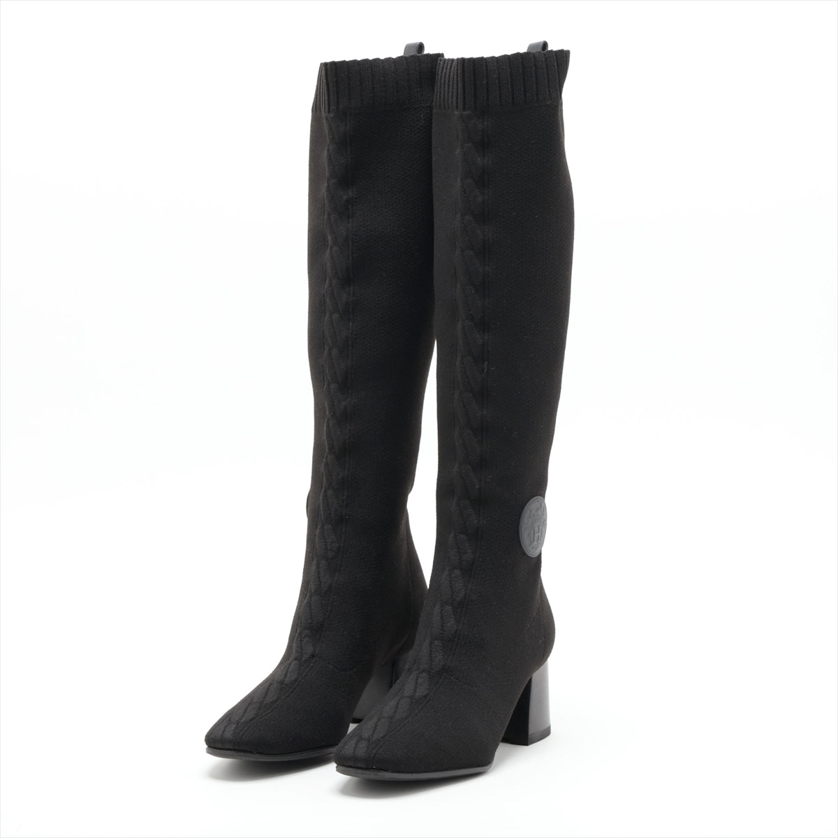 Hermes  Long Boots 36 1/2 Black Fountain