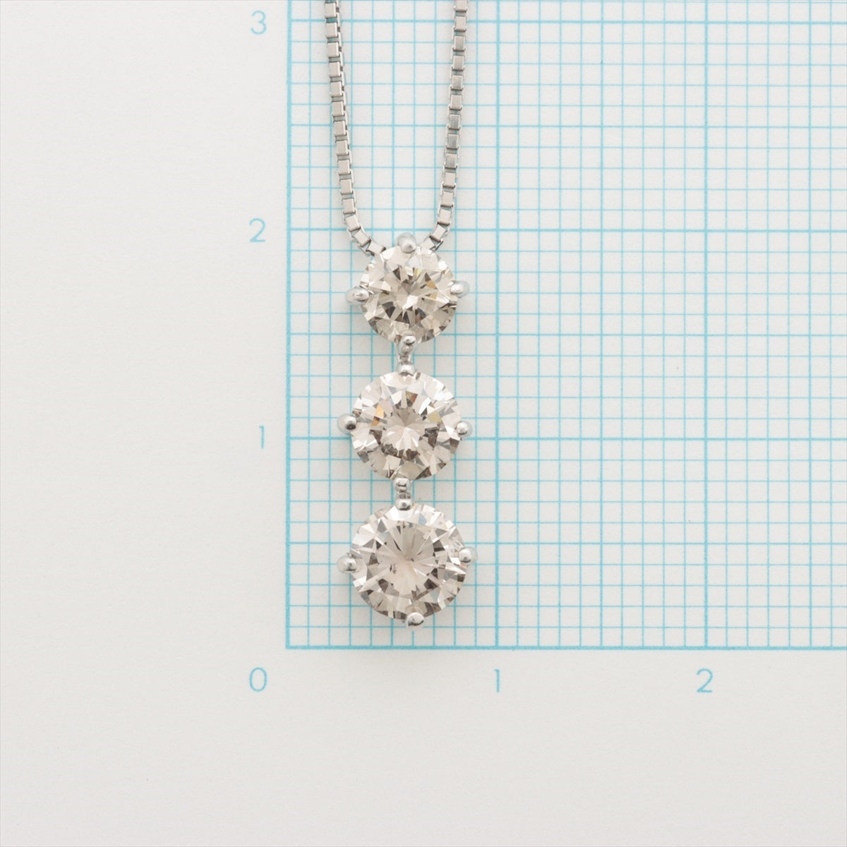 Diamond necklace Pt900 x Pt850 4.0g 1.50