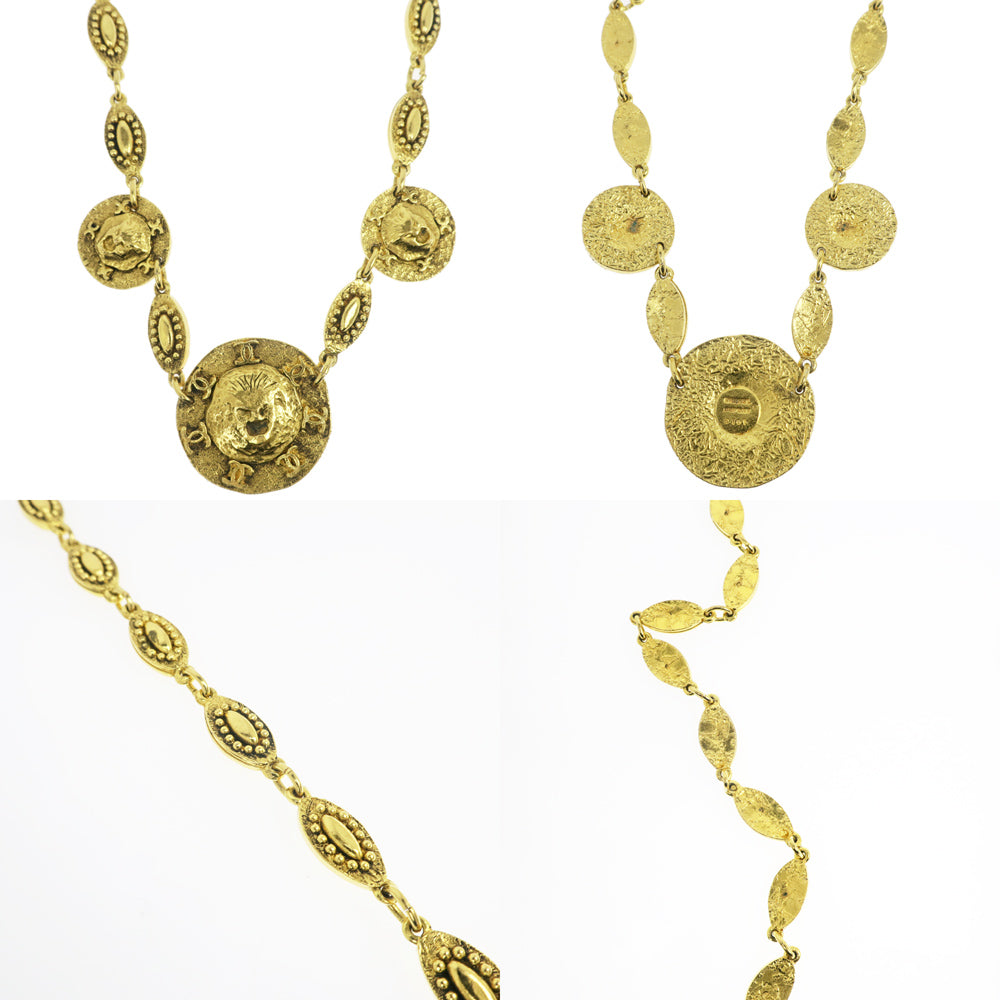Chanel vint necklace lion 3101 g pendant accessories