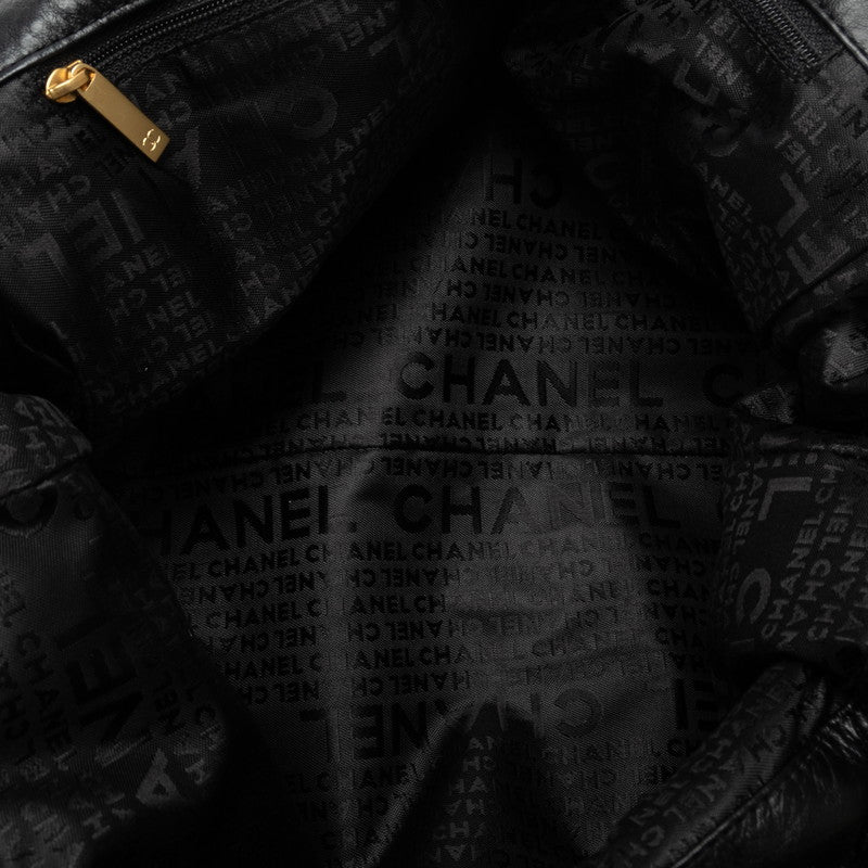 Chanel Coco Chain Tote Bag Black Beige   Chanel