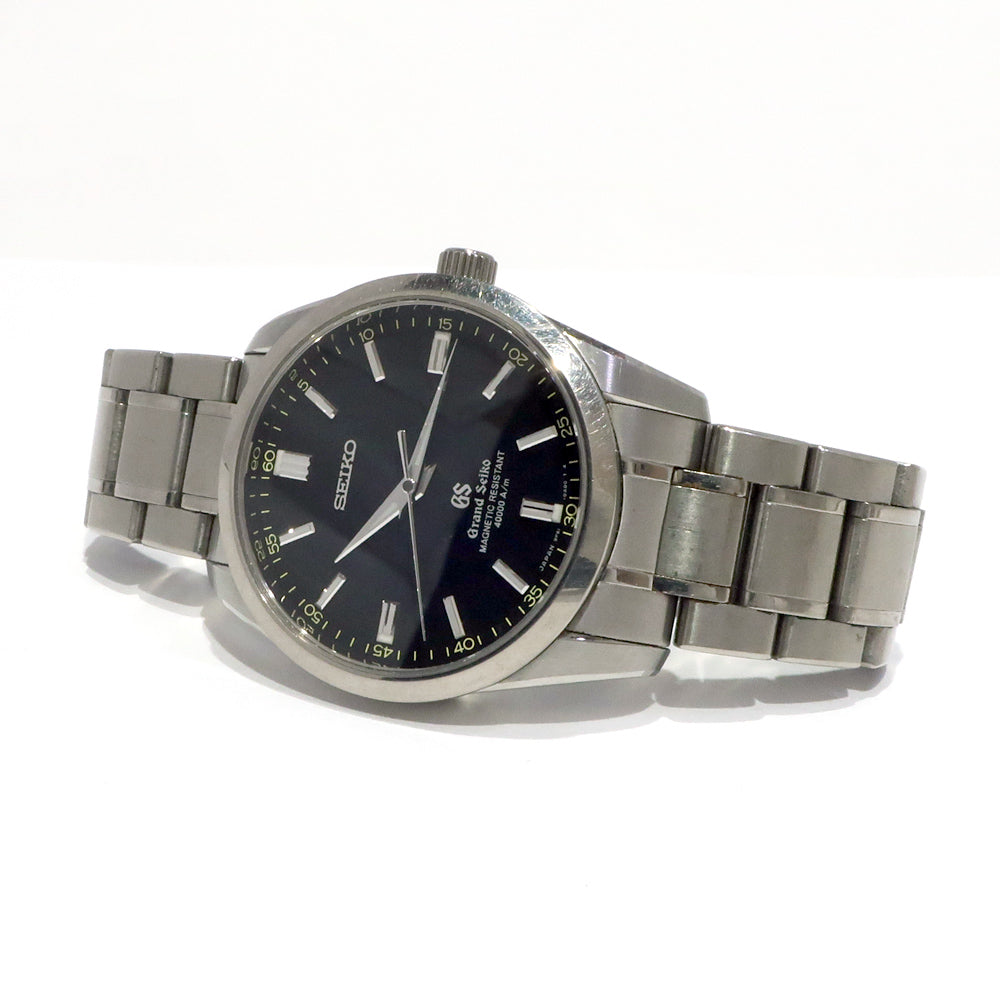 Grand Seiko Muster  Limited Model SBGX045 Quartz Magnetic Resistant 10 Atmospheric Waterpro  Black Screen Watch Bright Titanium