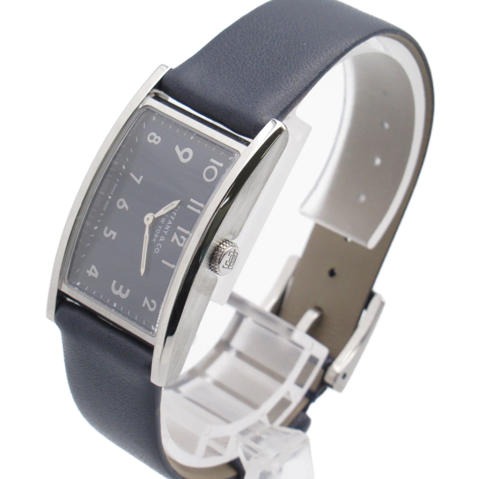 Tiffany TIFFANY&amp;CO East Waistminis Watch Watch Stainless Steel Leather Belt  Blue 36668644