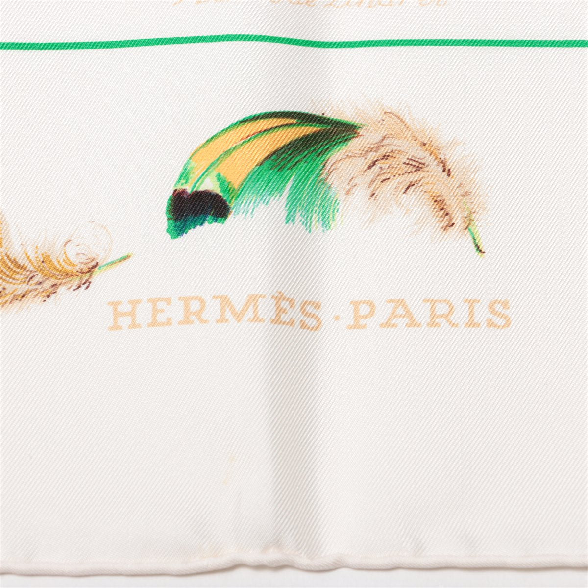 Hermes Carré 90 PLUMES Foam SCalf Silk Green