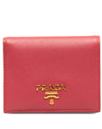Prada Saffiano Double Fed Wallet 1MV204 Pink Leather  Prada