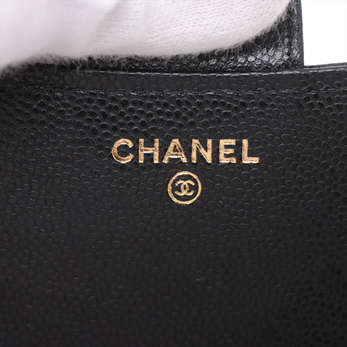 Chanel Matrasse Caviar S Chain Wallet Black G