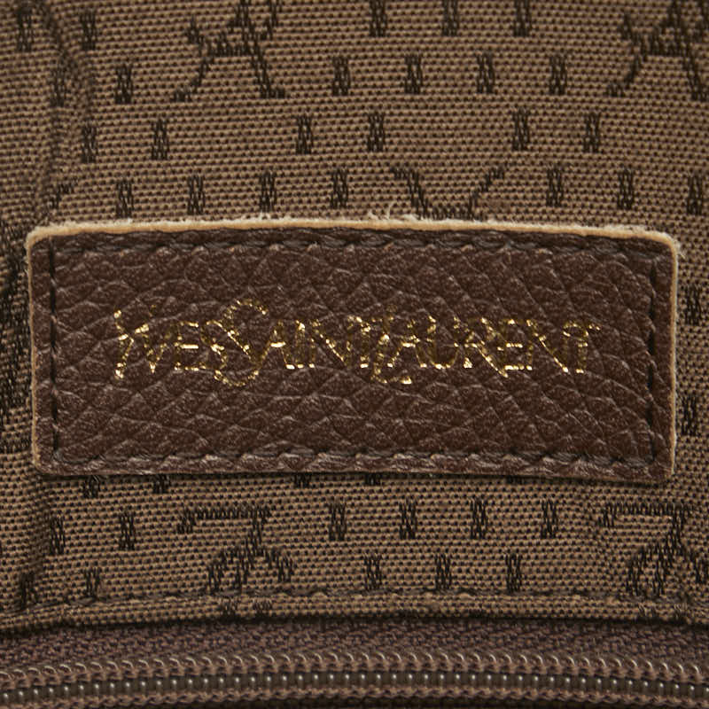 Saint Laurent YSL Logo Handbag Brown Leather  Saint Laurent