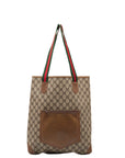 Gucci GG Plus Sey Line Tote Bag Brown PVC Leather  Gucci