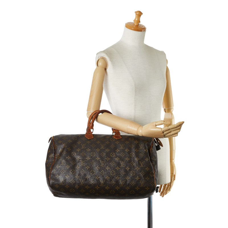 Louis Vuitton Monogram Speedy 40 Handbag Boston Bag M41522 Brown PVC Leather  Louis Vuitton