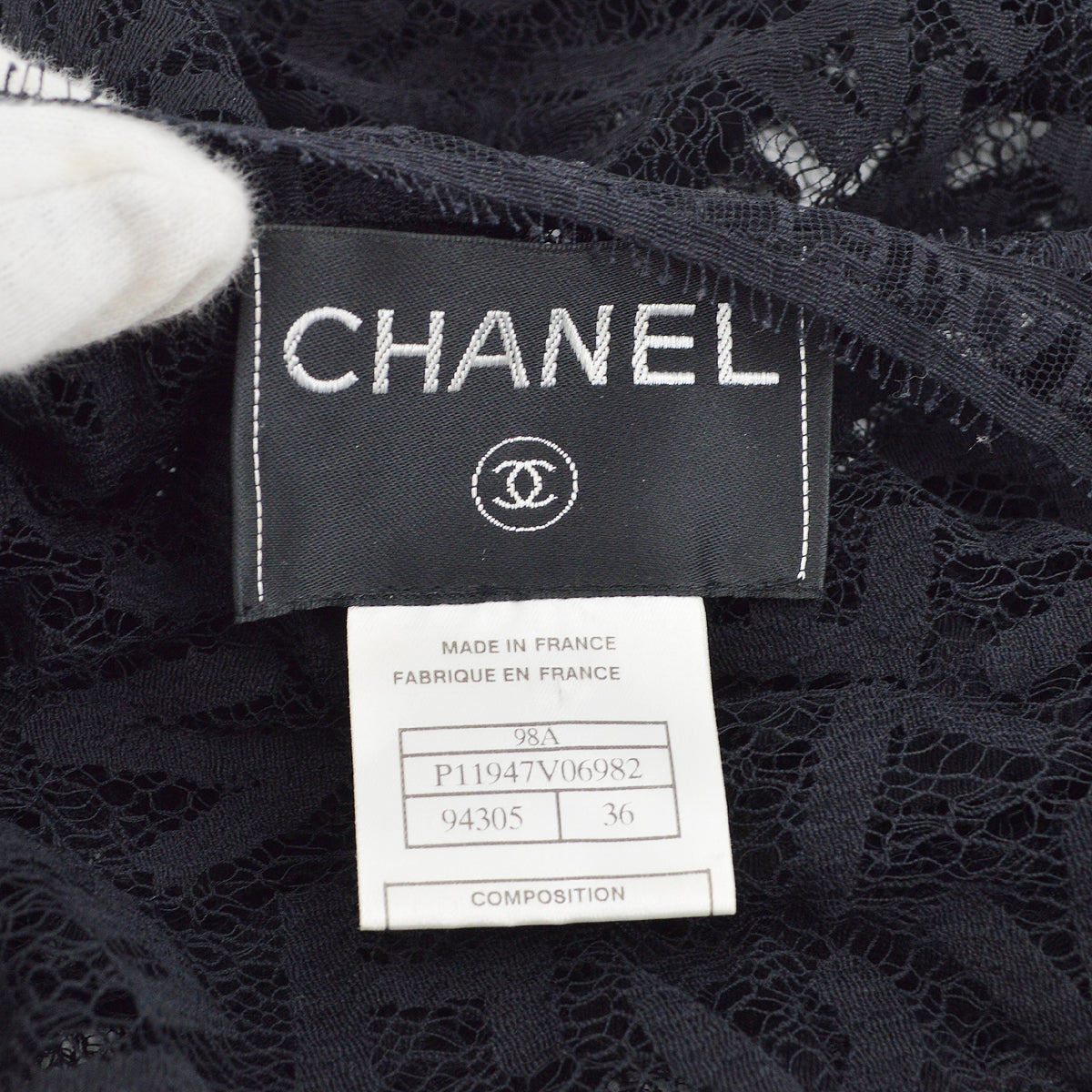 Chanel Lace Cardigan Black 98A 