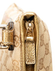 Gucci GG canvas sherry sliding shoulder bag 144388 beige g canvas leather ladies GUCCI
