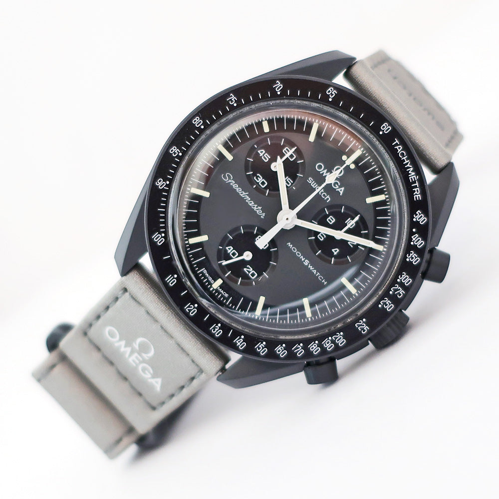 SWATCH X OMEGA OMEGA MISSION TO MERCURY SPEEDMASTER SO33A100 SPEEDMASTER MOUNS WATCH GREY QUORTS MENS ARM WATCH