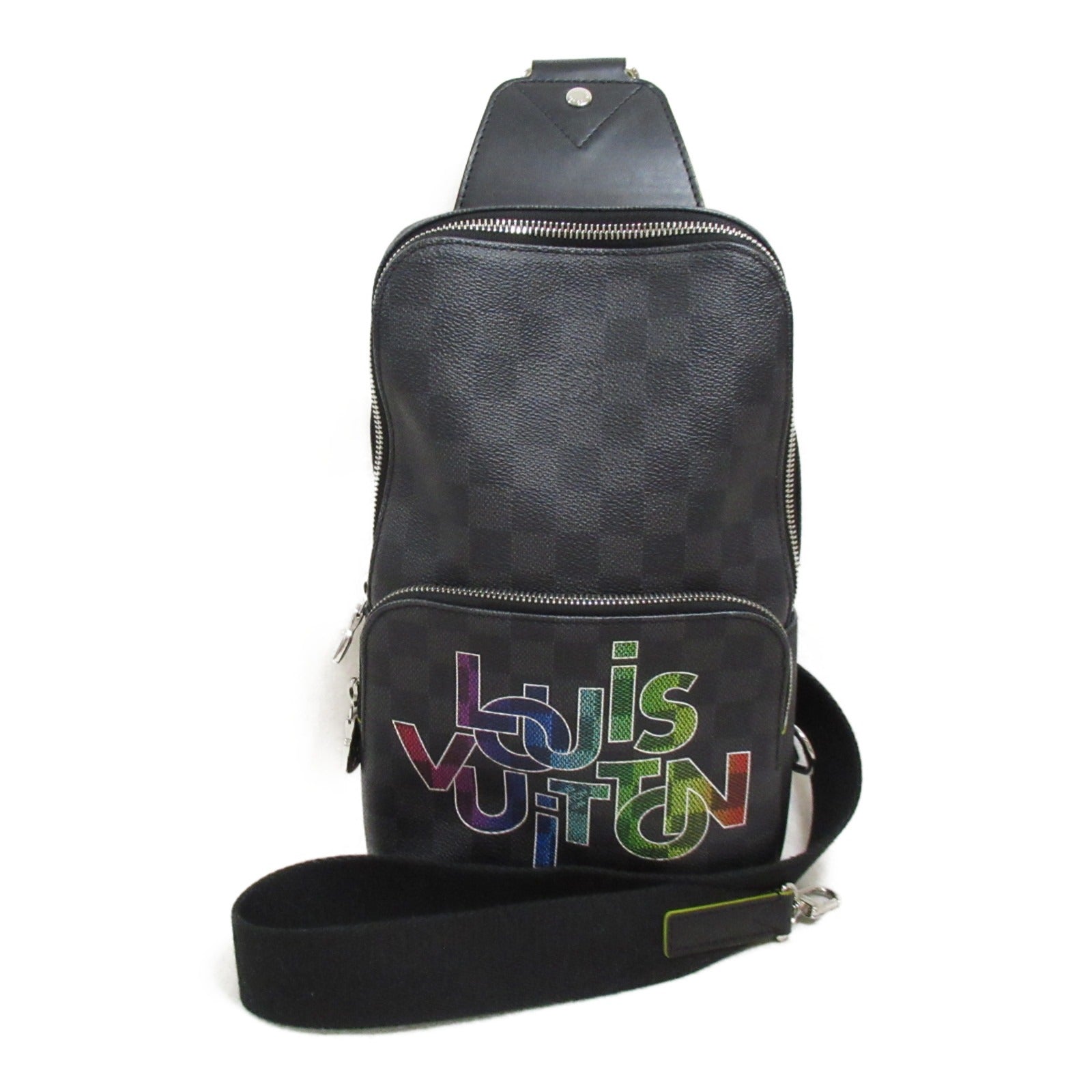 Louis Vuitton Louis Vuitton Stickers Avenue Sling Shoulder Bag Shoulder Bag PVC Coated Canvas Damier Graffit   Grey Rainbow N40273