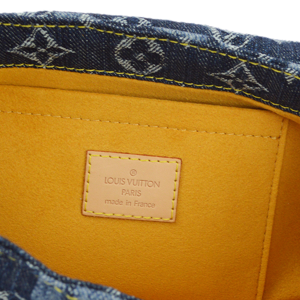 Louis Vuitton 2006 Blue Monogram Denim Mini Pleaty Raye Handbag M95333