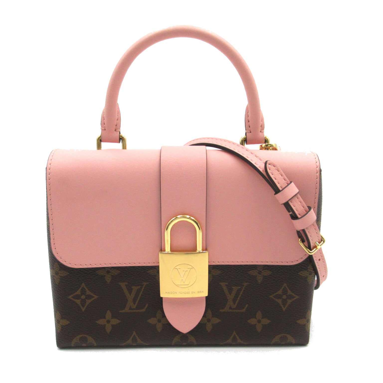 Louis Vuitton LOUIS VUITTON Locky BB Shoulder Bag PVC Coated Canvas Monogram  Brown/Pink M44080