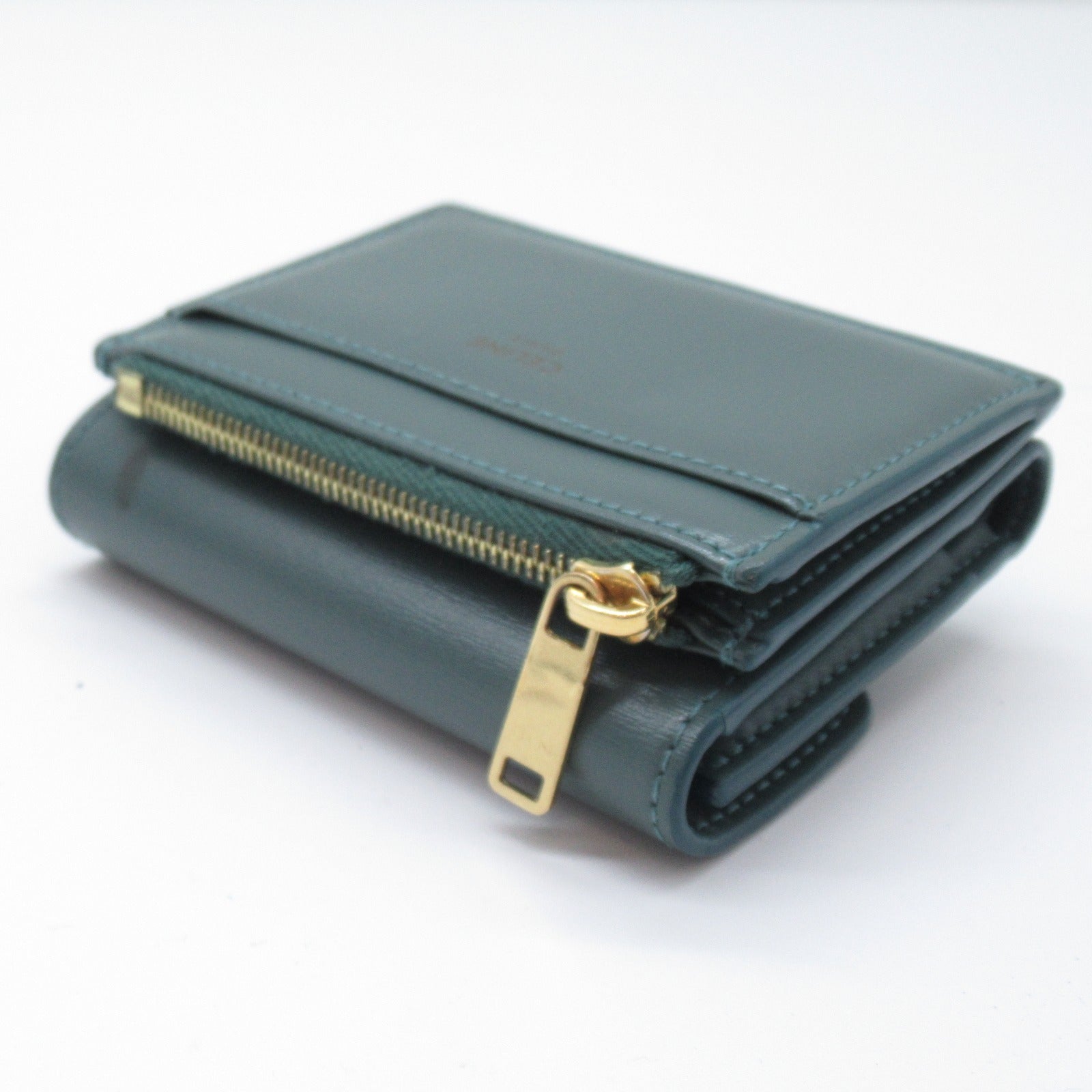 Celine Celine f Compact Wallet Three Fold Wallet Wallet  (Bosque)  Green  (Antic)