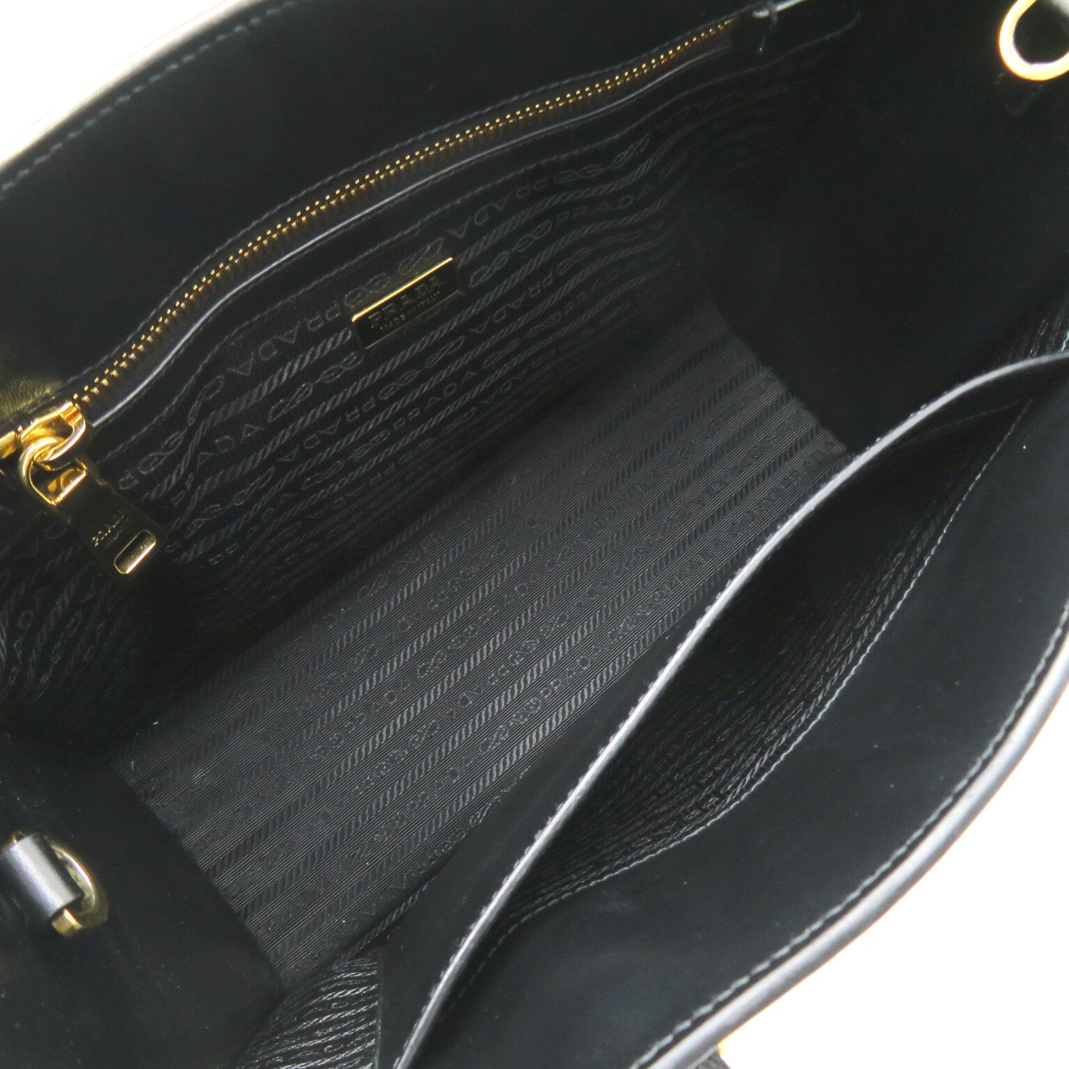 Prada Saffiano 2W Tote Bag Saffiano Leathers  Black 1BA337