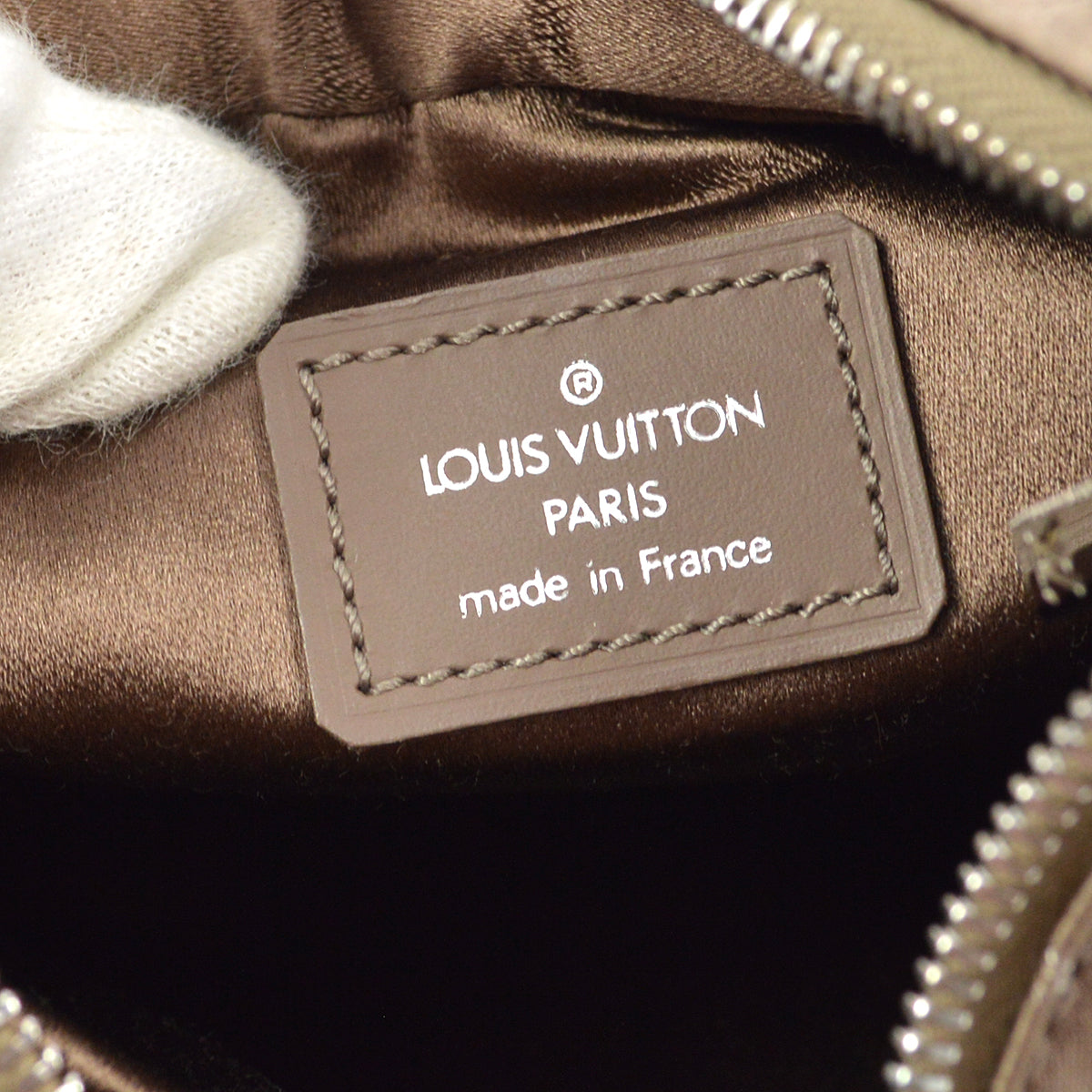 Louis Vuitton 2001 米色交織字母缎面小布洛涅手袋 M92143