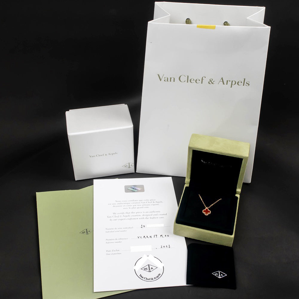 VAN CLEEF &amp; ARPELS Van Cleef &amp; Arpell Suit Alhambra Pendant VCARN59M00 Necklace K18 Rose G Carnelian Jewelry box and warranty new product] [unused] [] Wade